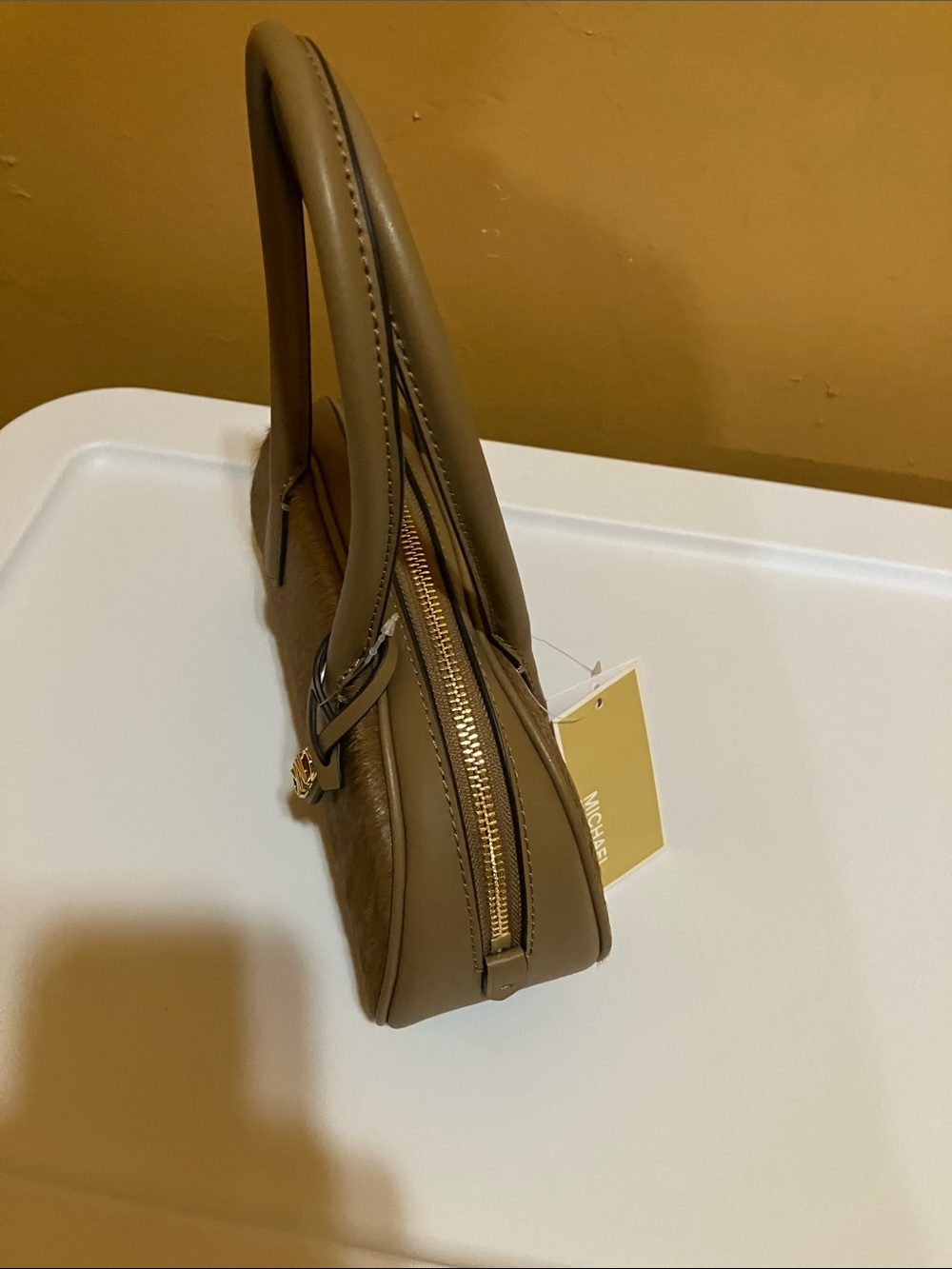 Michael Kors LULU Husk SM Handle Satchel Haircalf - Picture 6 of 14